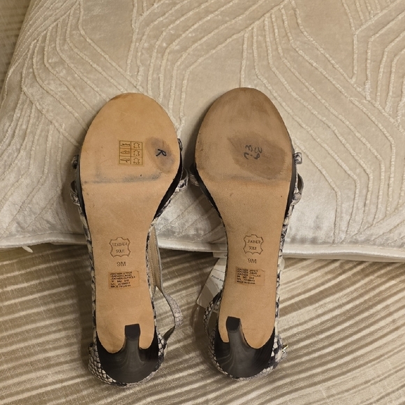 Tory Burch Black and White Snakeskin Heels - Picture 9 of 16
